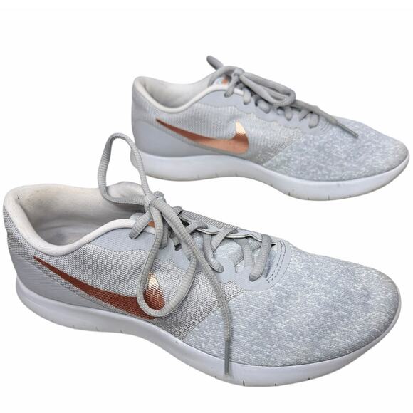 Nike Flex Contact Running Shoes Women 8 Gray Swoosh Logo Jogging Sporty Athletic - Picture 4 of 12